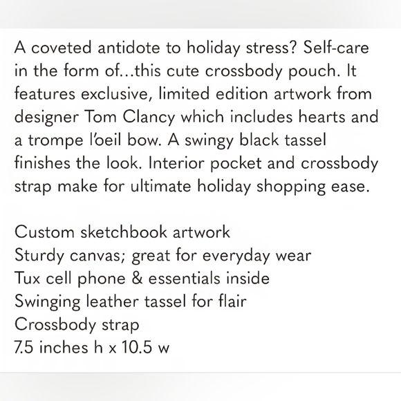 Brighton Love & Joy Pouch Crossbody Bag Colorful Hearts Bow Tom Clancy NWOT - Picture 12 of 13